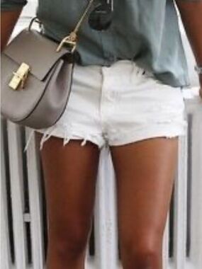 Big Star White Denim Frayed Cutoff Shorts